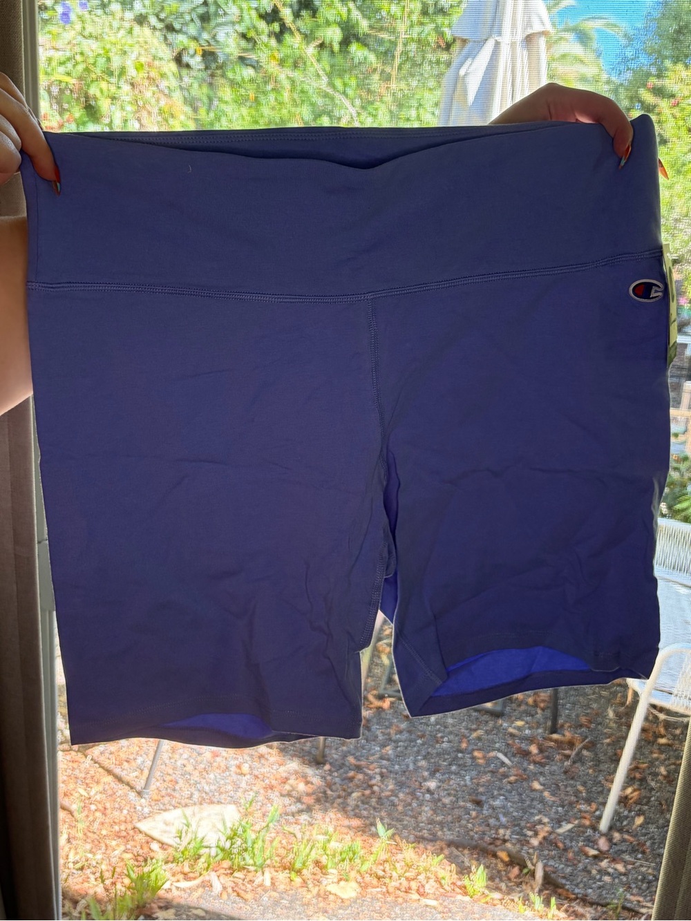 Champion Women’s Deep Purple Bike Shorts with Logo